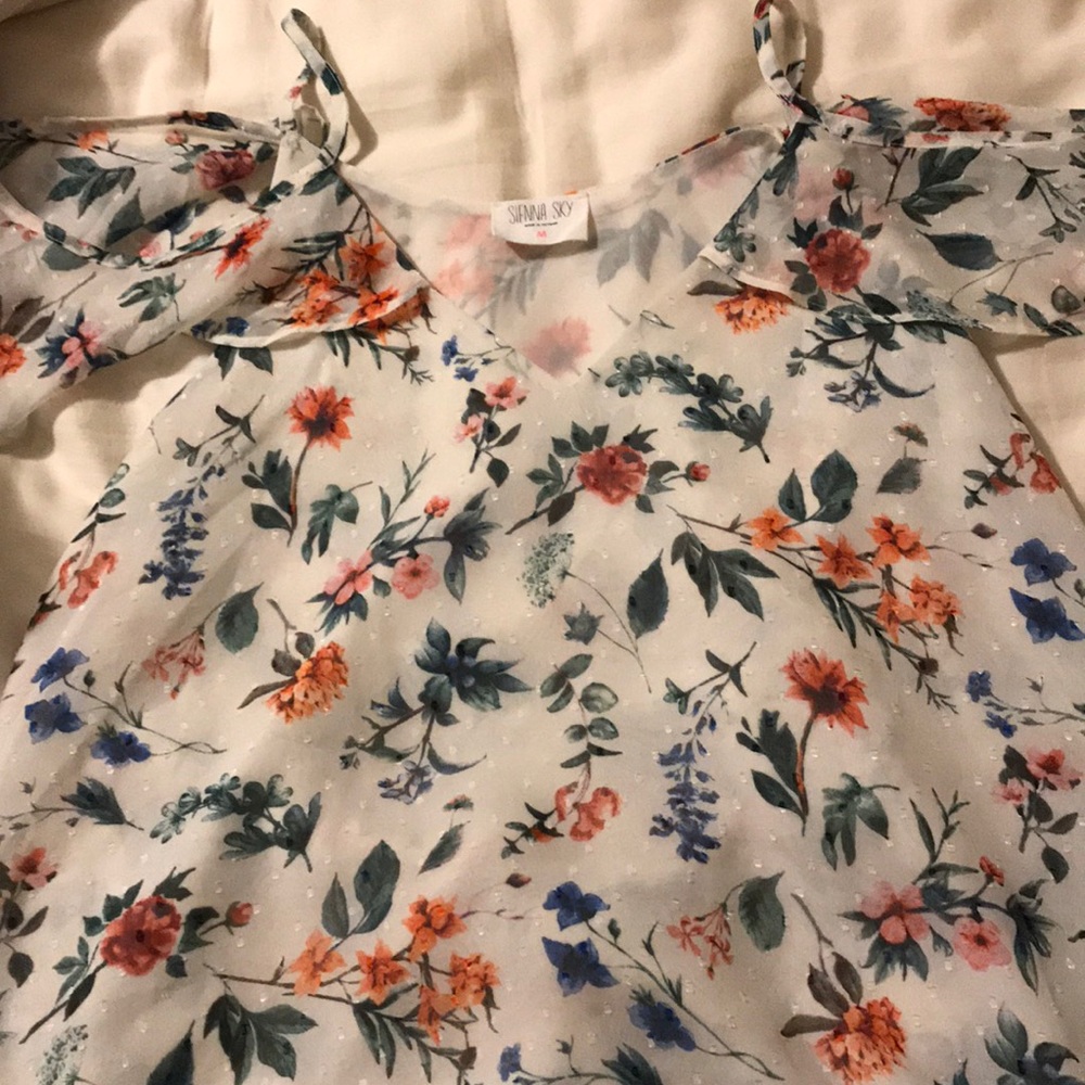 White off-the-shoulder tank top